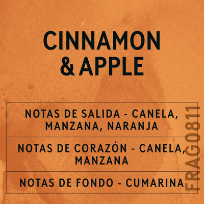 Cinnamon and Apple Fragrance Oil scent card (Spanish)