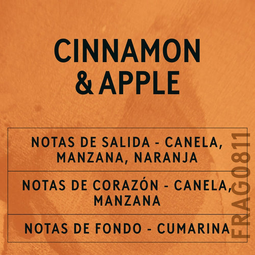 Cinnamon and Apple Fragrance Oil scent card (Spanish)