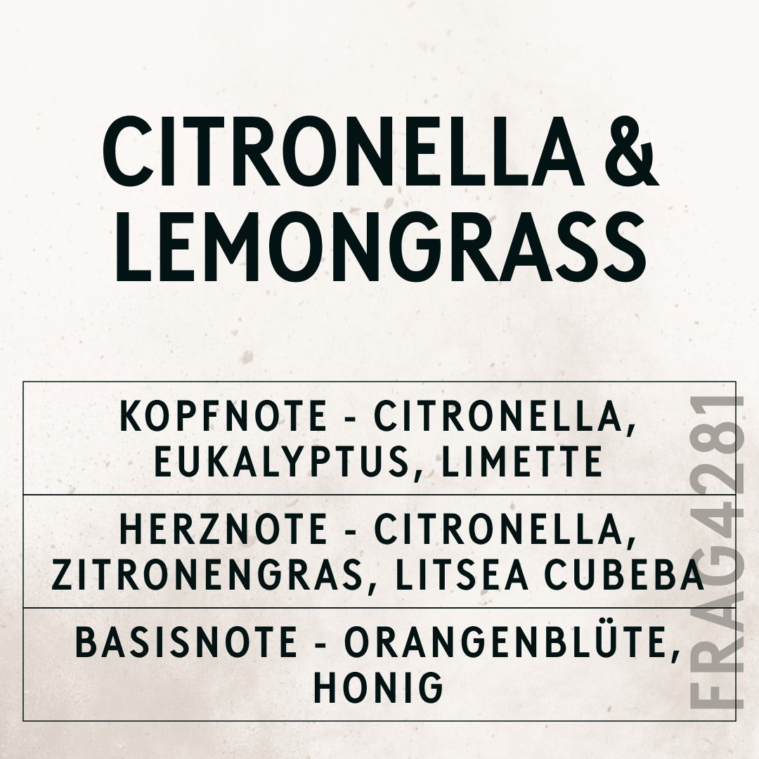 Citronella & Lemongrass Oil with Citrepel Insect Repellent scent card (German)