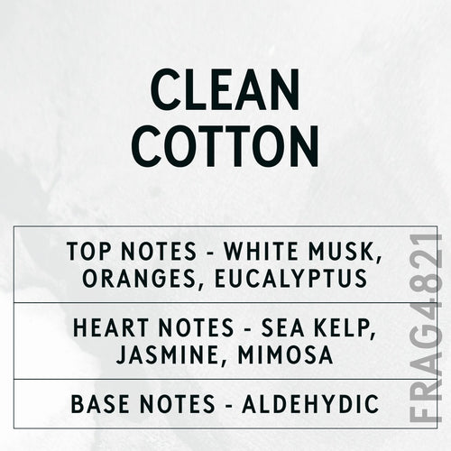 Clean Cotton fragrance oil - Candle Shack aluminium bottle with dried botanicals on a dark slate background