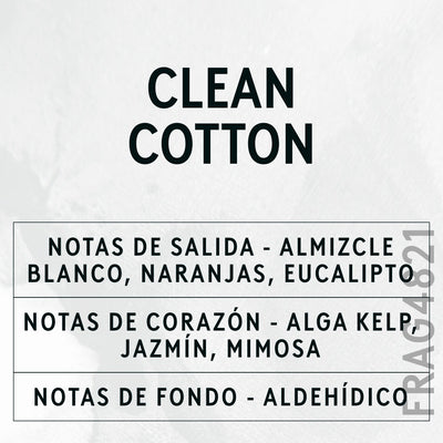 Clean Cotton Fragrance Oil scent card (Spanish)