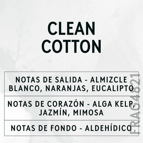Clean Cotton Fragrance Oil scent card (Spanish)