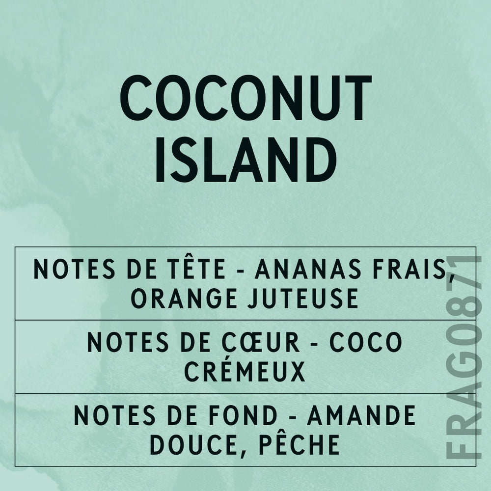 Coconut Island Fragrance Oil scent card (French)
