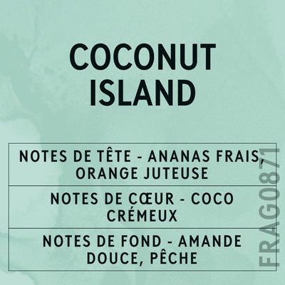 Coconut Island Fragrance Oil scent card (French)