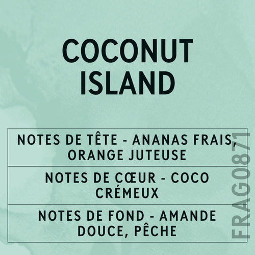 Coconut Island Fragrance Oil scent card (French)