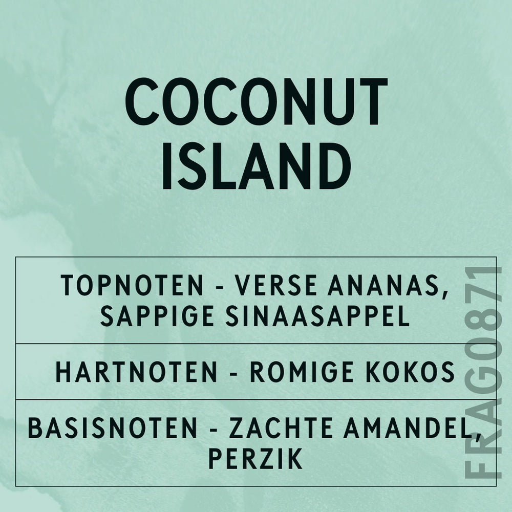 Coconut Island Fragrance Oil scent card (Dutch)