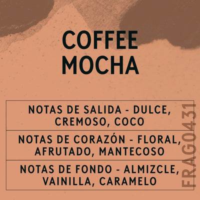 Coffee Mocha Fragrance Oil scent card (Spanish)