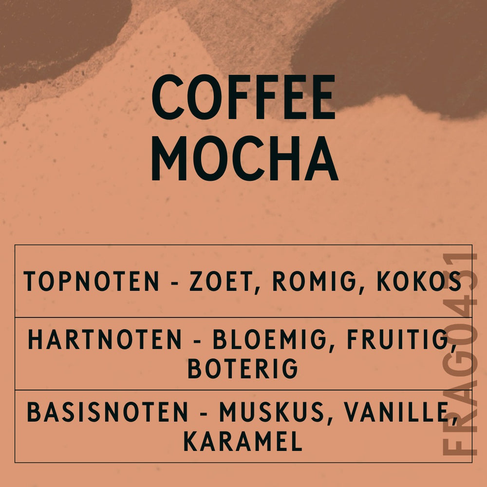 Coffee Mocha Fragrance Oil scent card (Dutch)