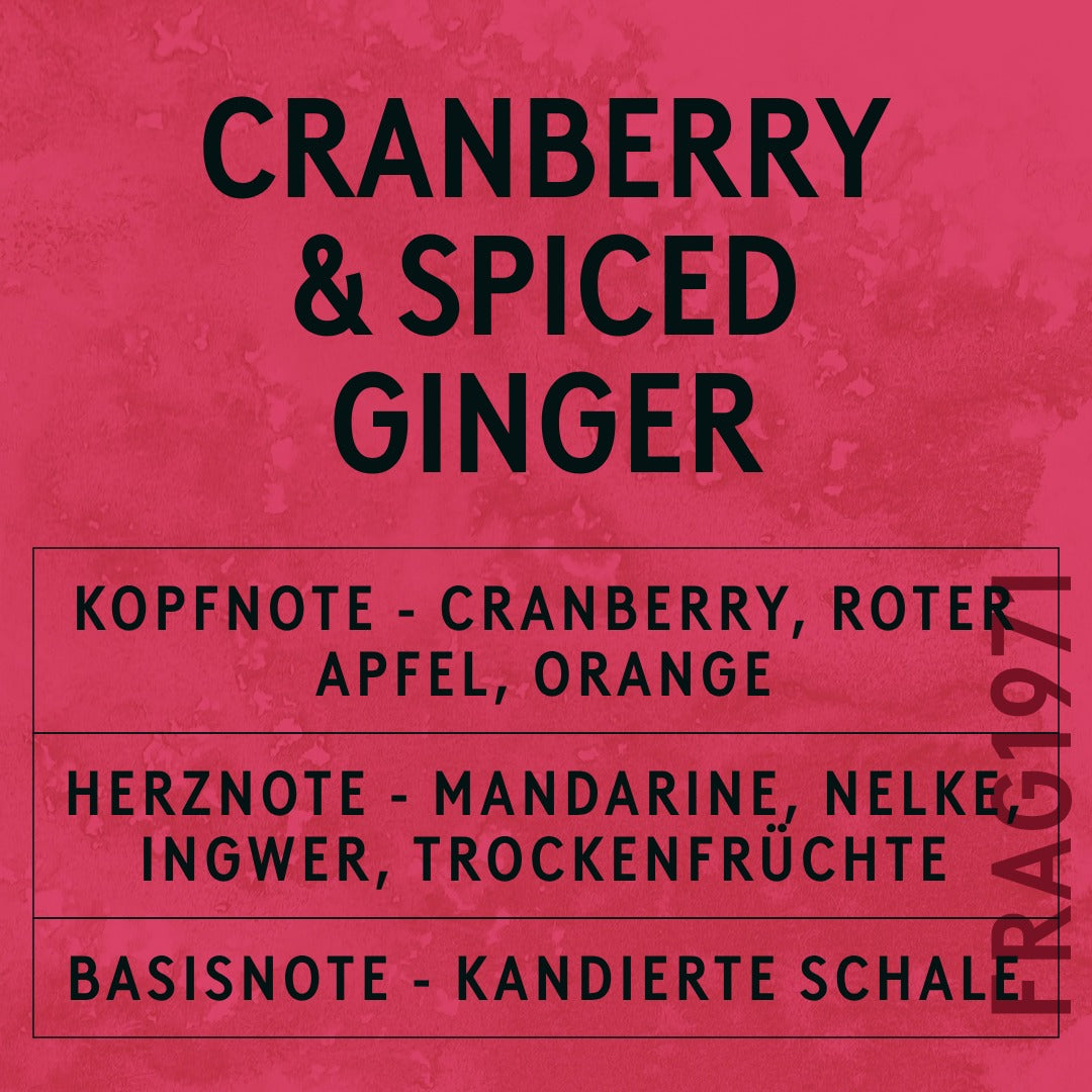 Cranberry & Spiced Ginger Fragrance Oil scent card (German)