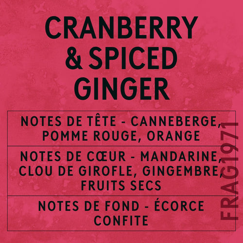 Cranberry & Spiced Ginger Fragrance Oil scent card (French)