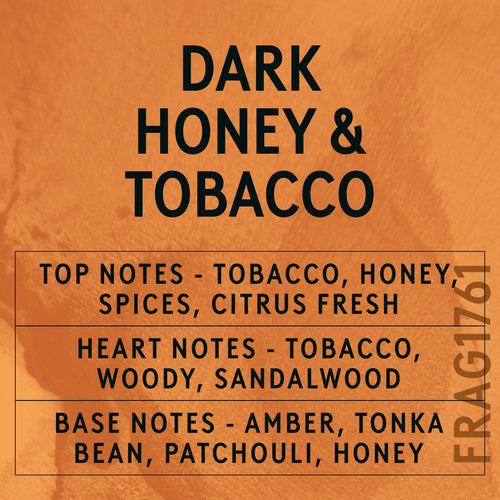 Dark Honey & Tobacco Fragrance Oil scent card (English)