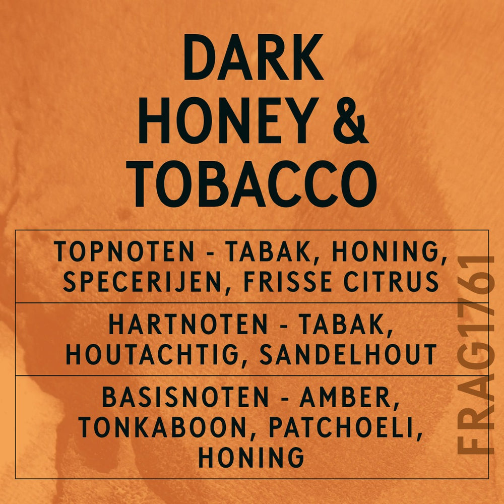 Dark Honey & Tobacco Fragrance Oil scent card (Dutch)
