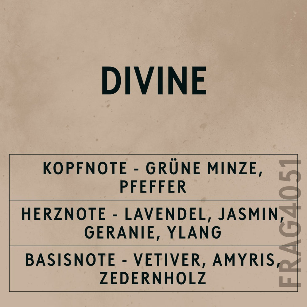 Divine Natural Oil scent card (German)