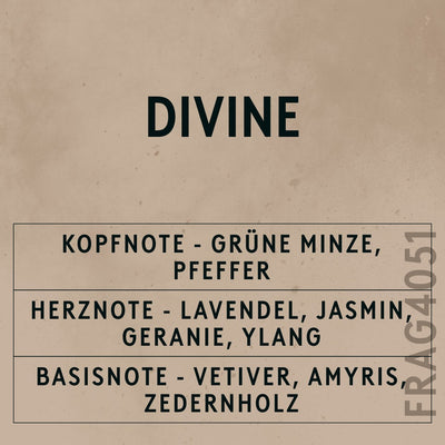 Divine Natural Oil scent card (German)