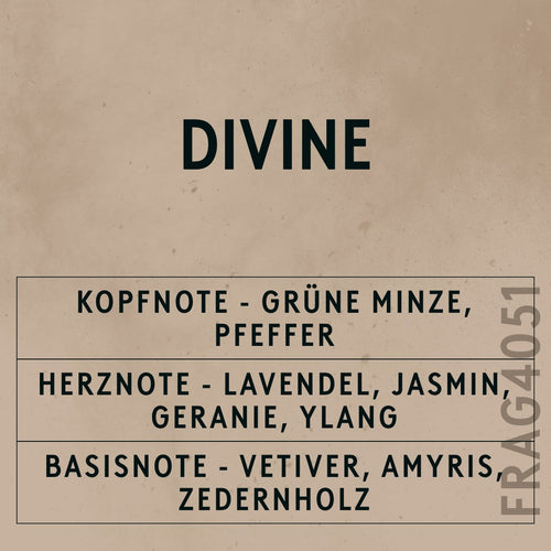 Divine Natural Oil scent card (German)