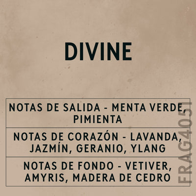 Divine Natural Oil scent card (Spanish)