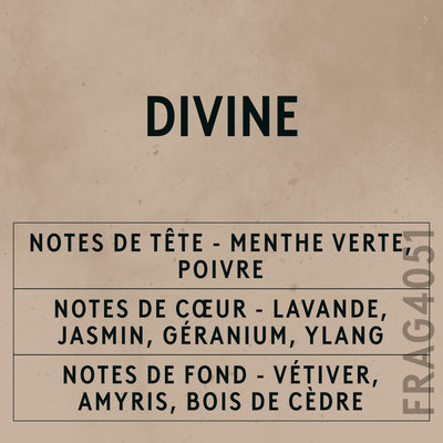 Divine Natural Oil scent card (French)