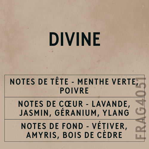 Divine Natural Oil scent card (French)