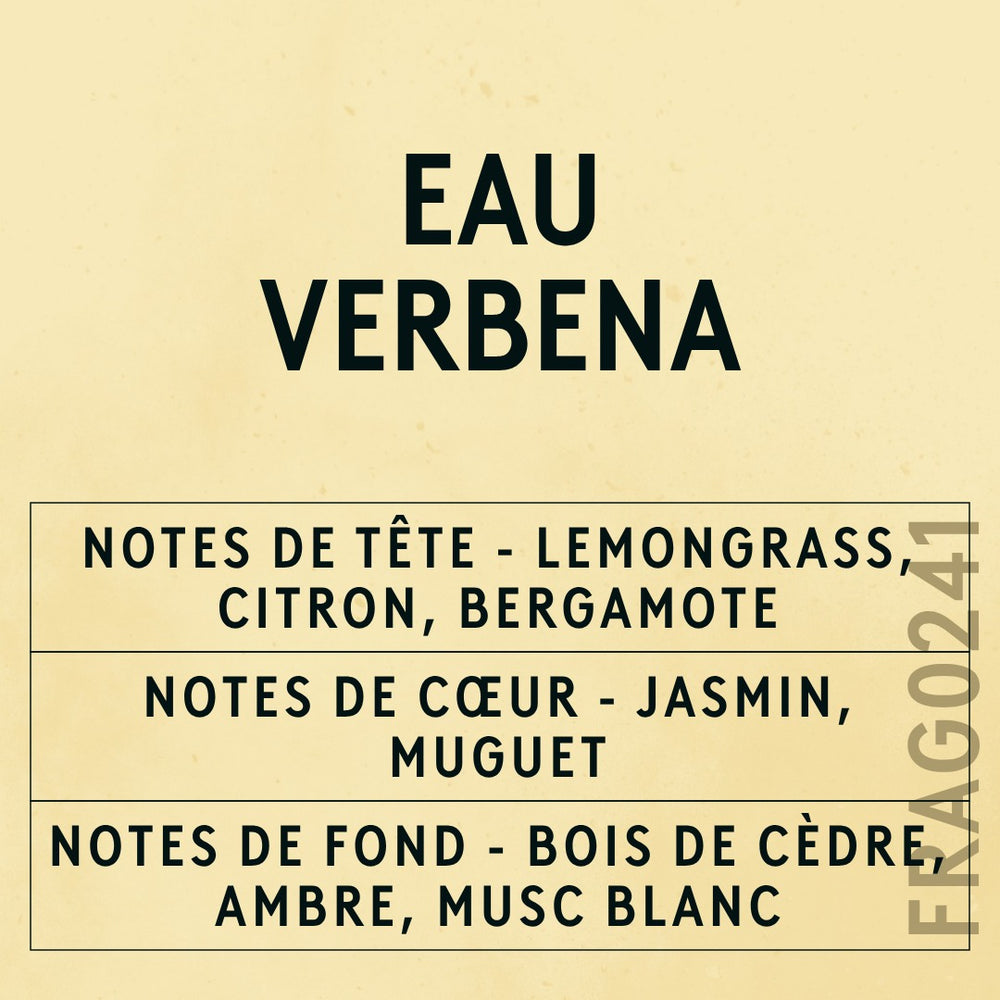 Eau Verbena Fragrance Oil scent card (French)