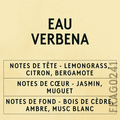 Eau Verbena Fragrance Oil scent card (French)