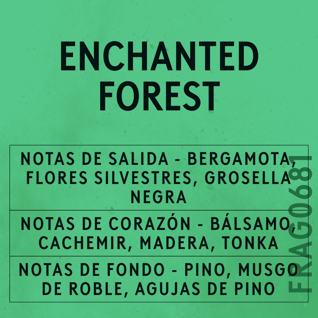 Enchanted Forest Fragrance Oil scent card (Spanish)