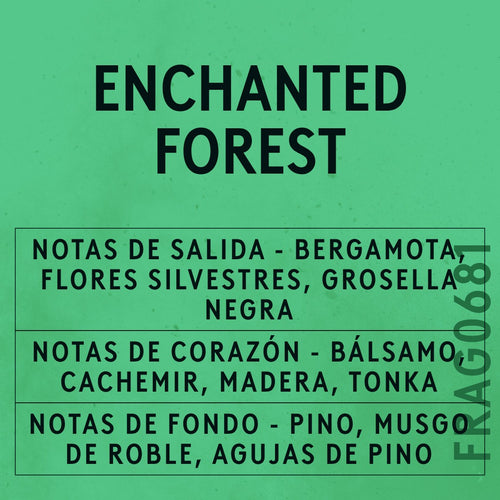 Enchanted Forest Fragrance Oil scent card (Spanish)