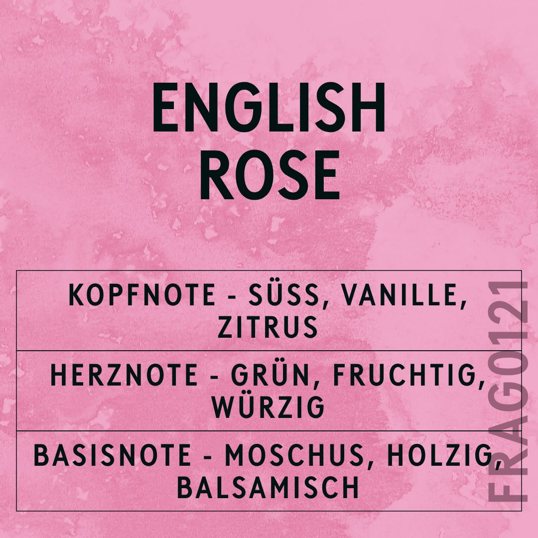 English Rose Fragrance Oil scent card (German)
