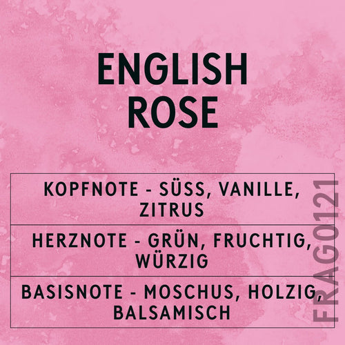 English Rose Fragrance Oil scent card (German)
