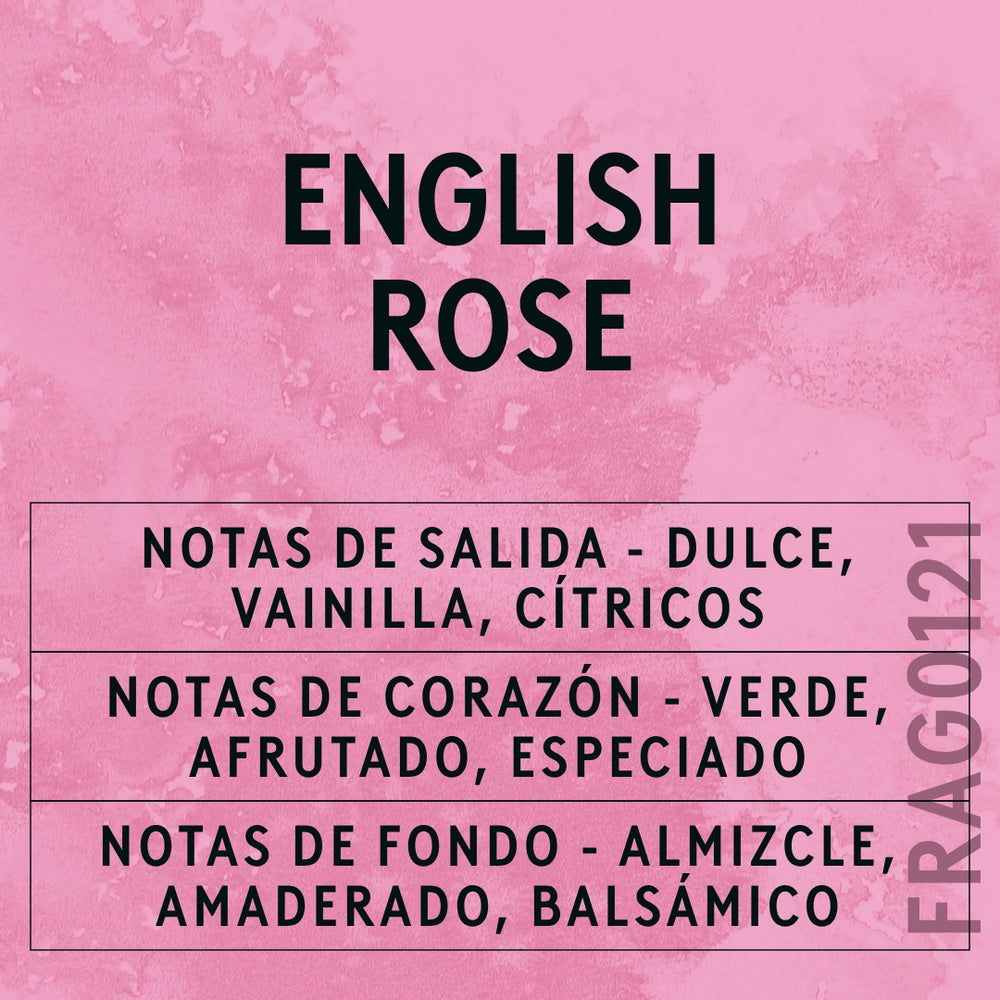 English Rose Fragrance Oil scent card (Spanish)