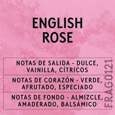English Rose Fragrance Oil scent card (Spanish)