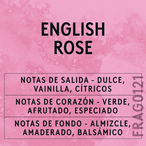 English Rose Fragrance Oil scent card (Spanish)