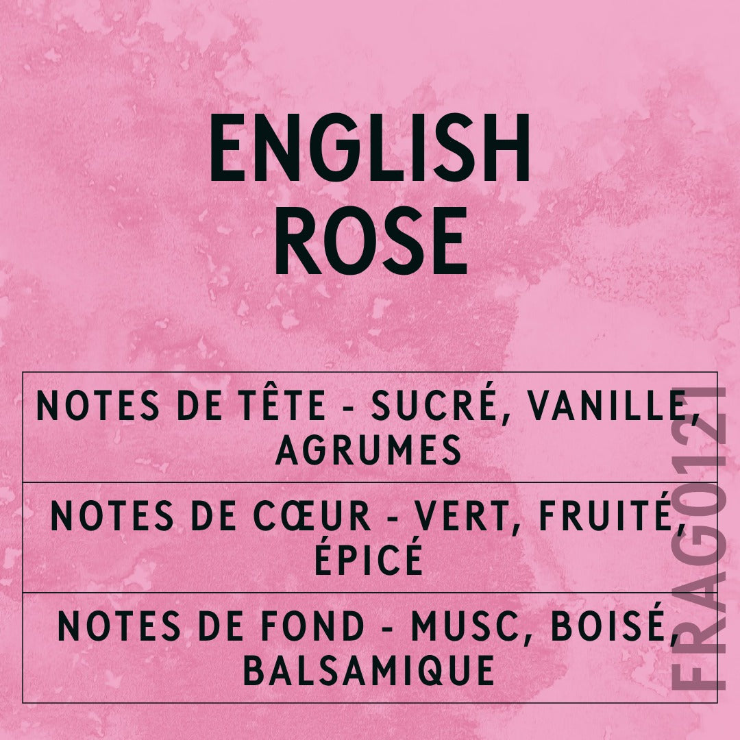 English Rose Fragrance Oil scent card (French)