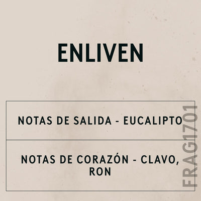 Enliven Natural Oil scent card (Spanish)