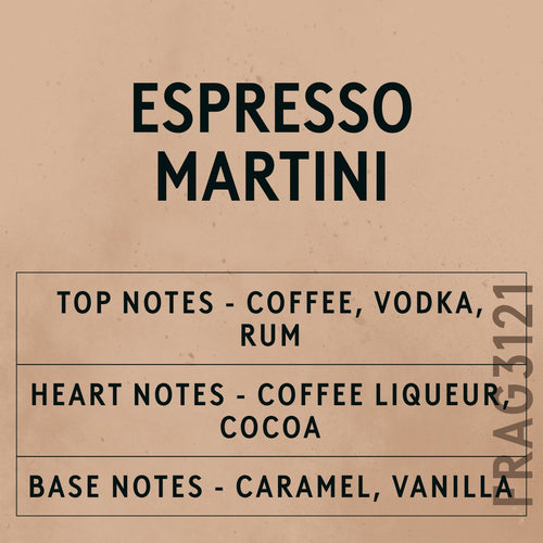 Espresso Martini fragrance oil - Candle Shack aluminium bottle with dried botanicals on a dark slate background