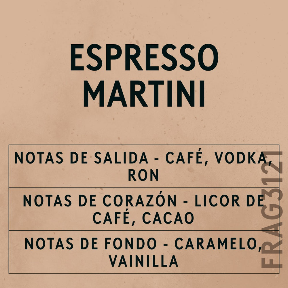 Espresso Martini Fragrance Oil scent card (Spanish)