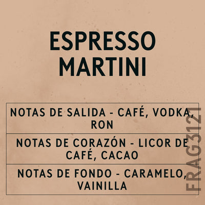Espresso Martini Fragrance Oil scent card (Spanish)