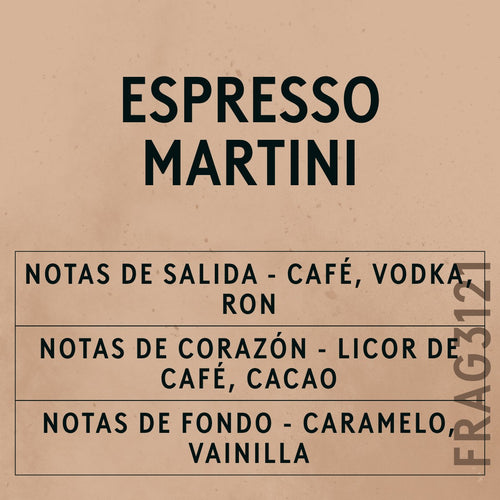 Espresso Martini Fragrance Oil scent card (Spanish)
