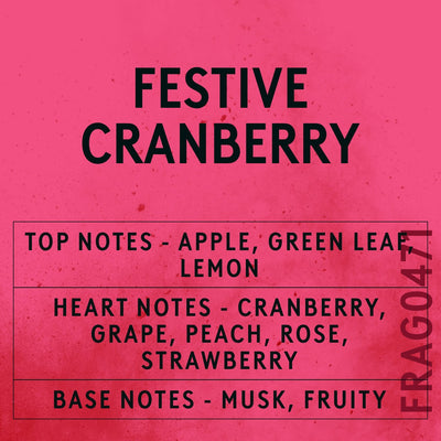 Festive Cranberry Fragrance Oil scent card (English)