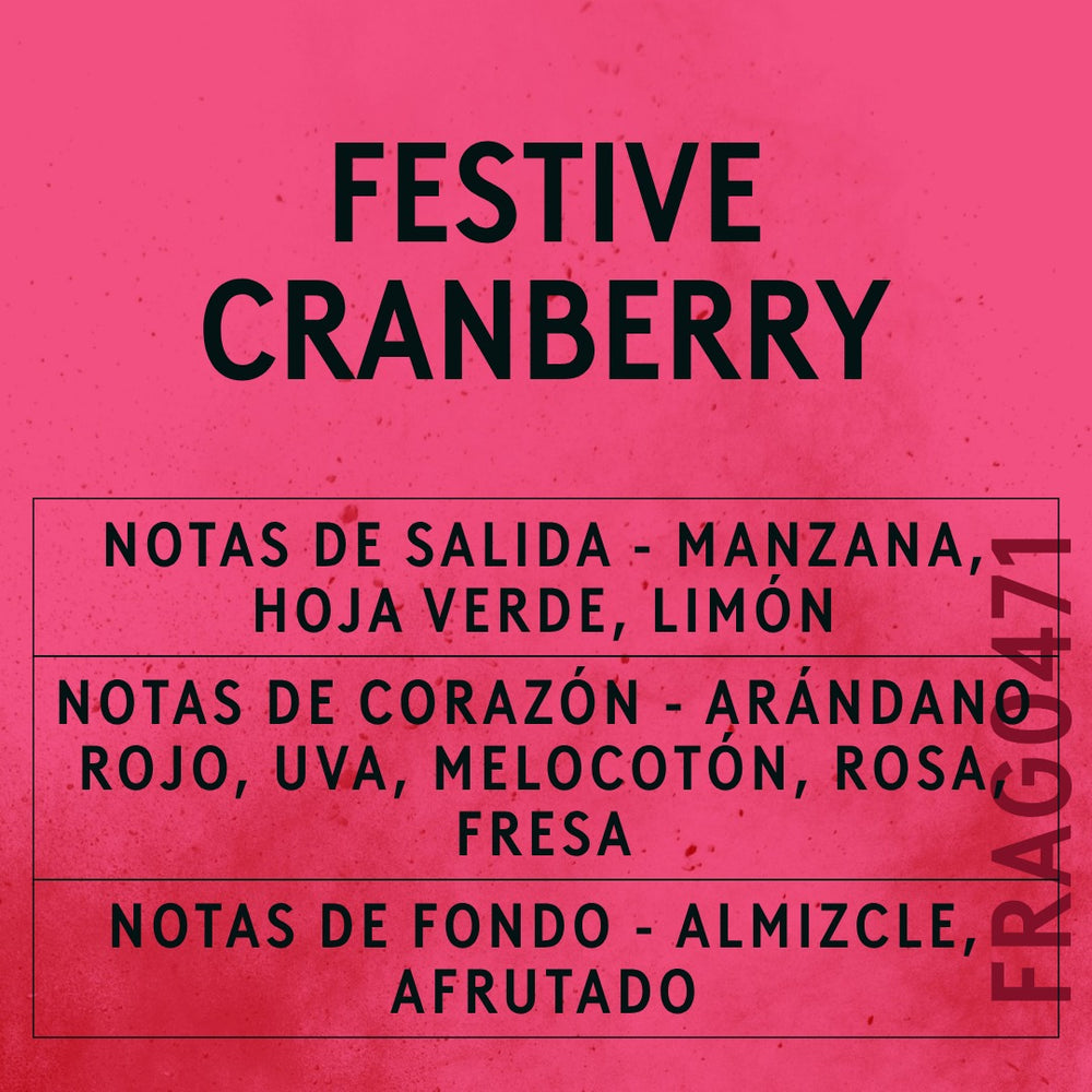 Festive Cranberry Fragrance Oil scent card (Spanish)