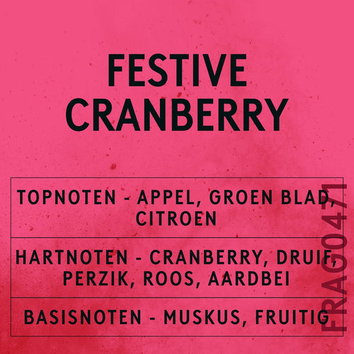 Festive Cranberry Fragrance Oil scent card (Dutch)