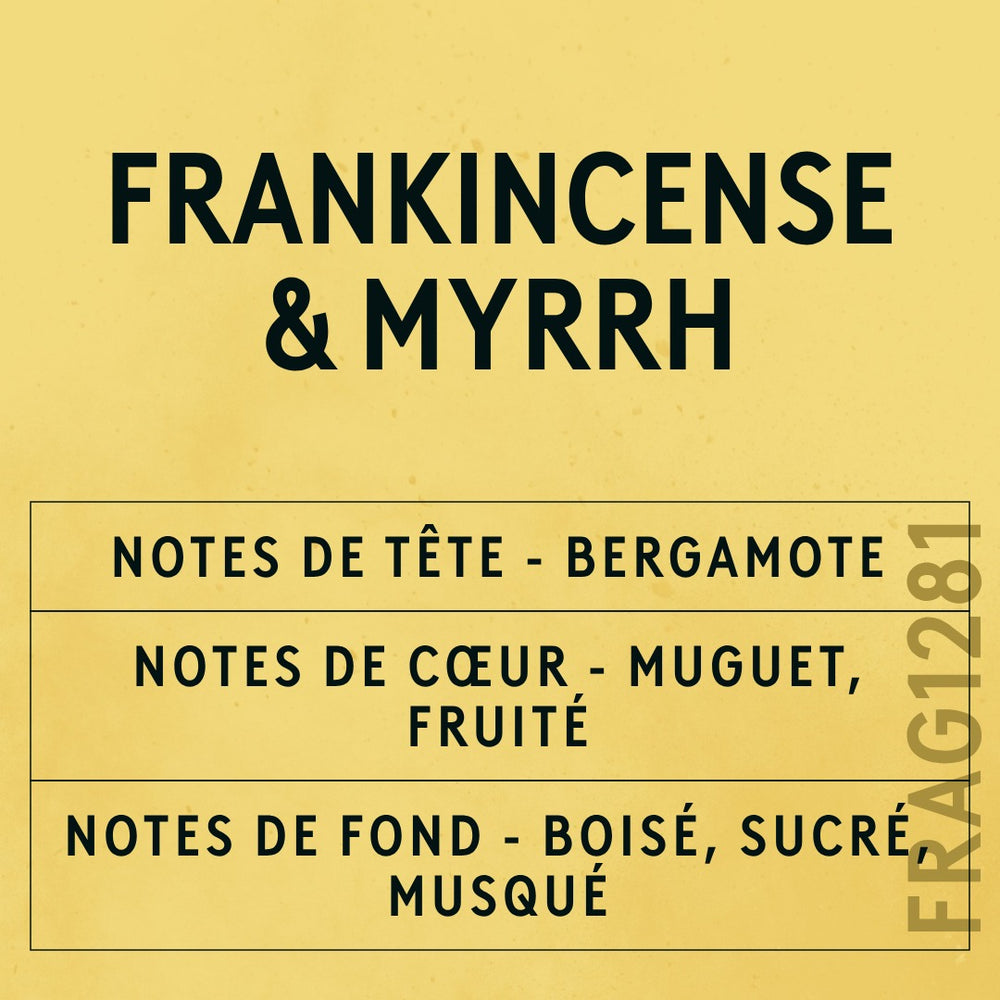 Frankincense & Myrrh Fragrance Oil scent card (French)
