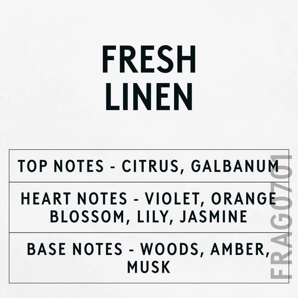 Fresh Linen Fragrance Oil scent card (English)