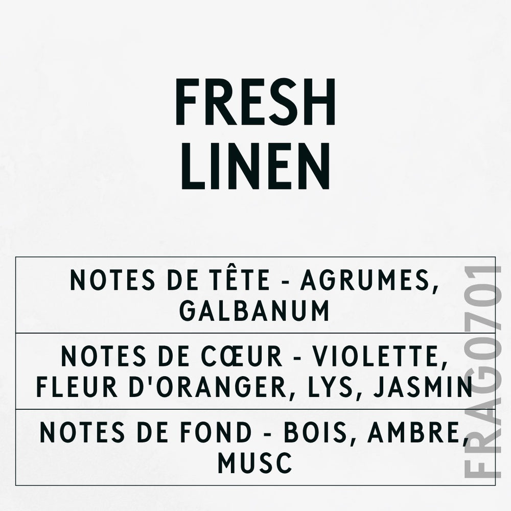 Fresh Linen Fragrance Oil scent card (French)