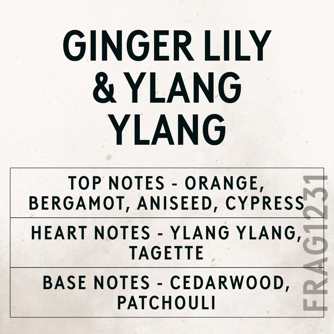 Ginger Lily & Ylang Ylang Oil scent card (English)