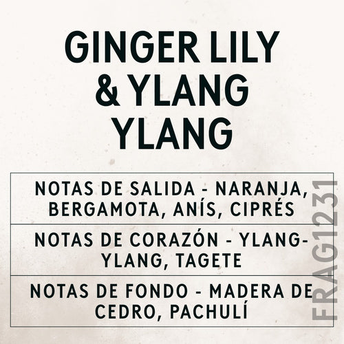 Ginger Lily & Ylang Ylang Oil scent card (Spanish)