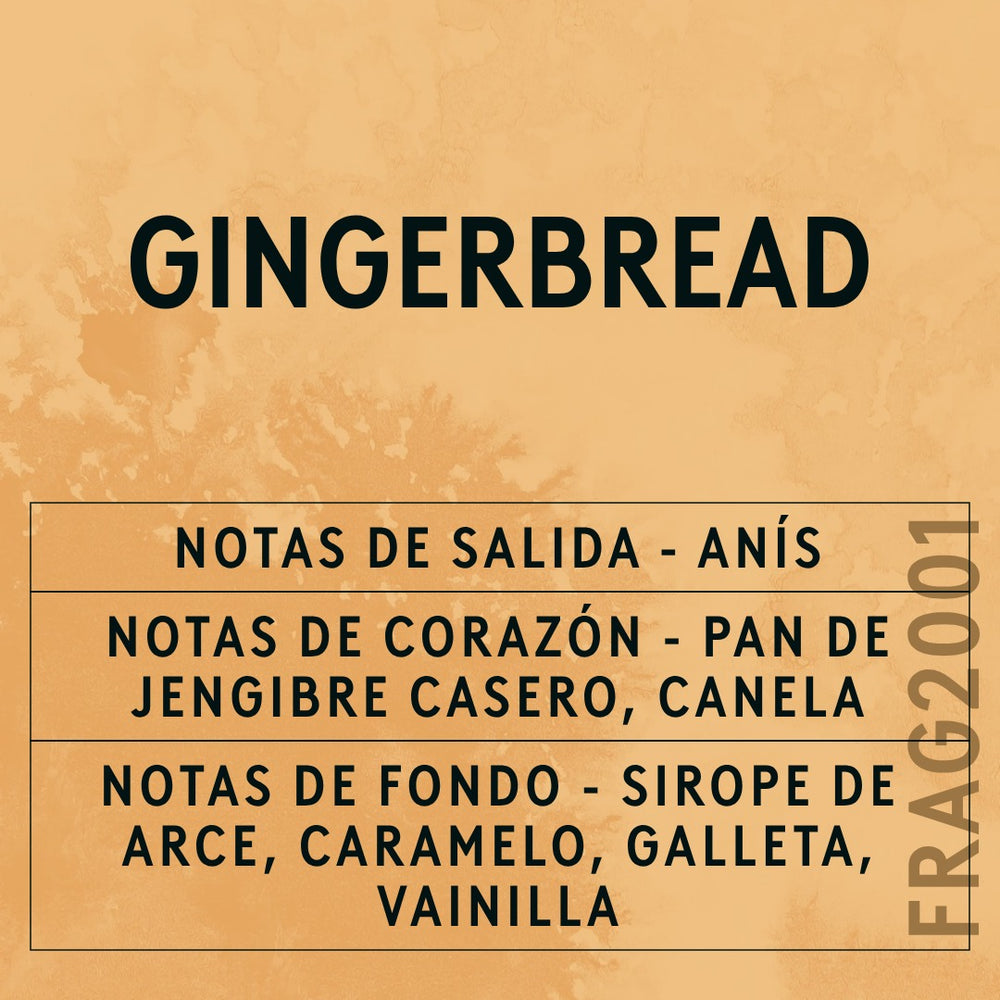 Gingerbread Fragrance Oil scent card (Spanish)