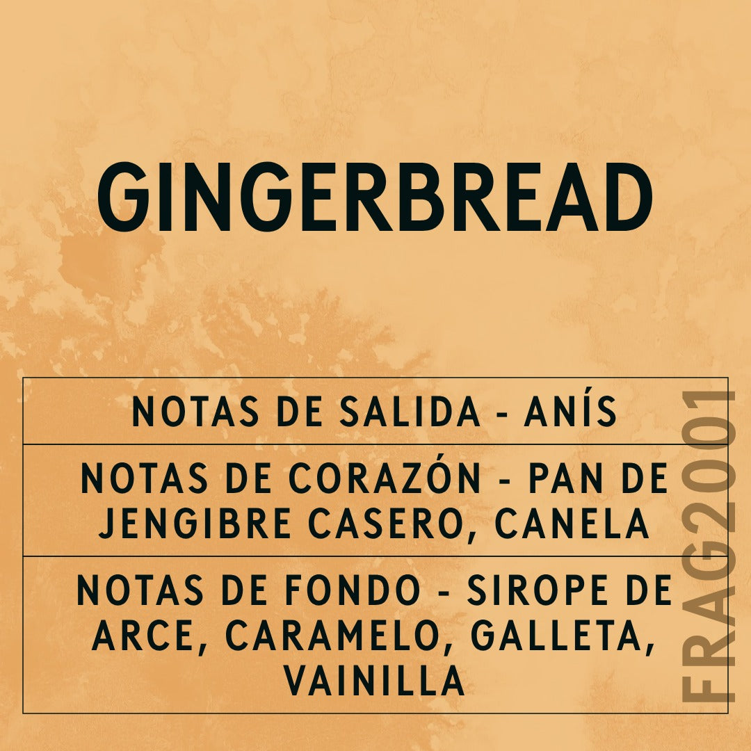 Gingerbread Fragrance Oil scent card (Spanish)
