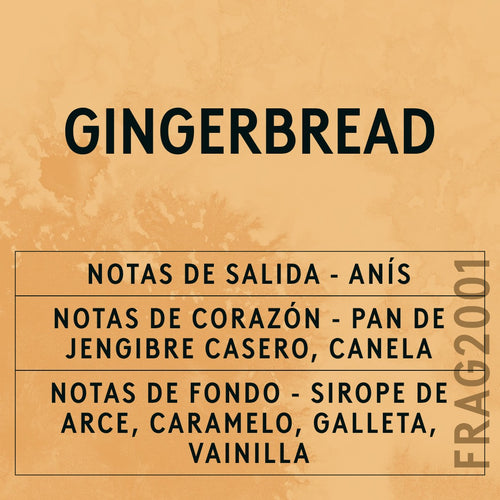 Gingerbread Fragrance Oil scent card (Spanish)