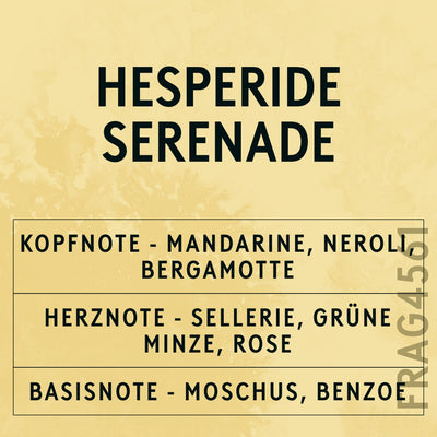 Hesperide Serenade Fragrance Oil scent card (German)