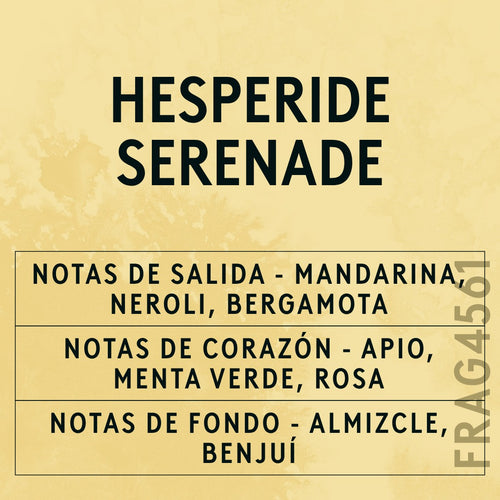 Hesperide Serenade Fragrance Oil scent card (Spanish)